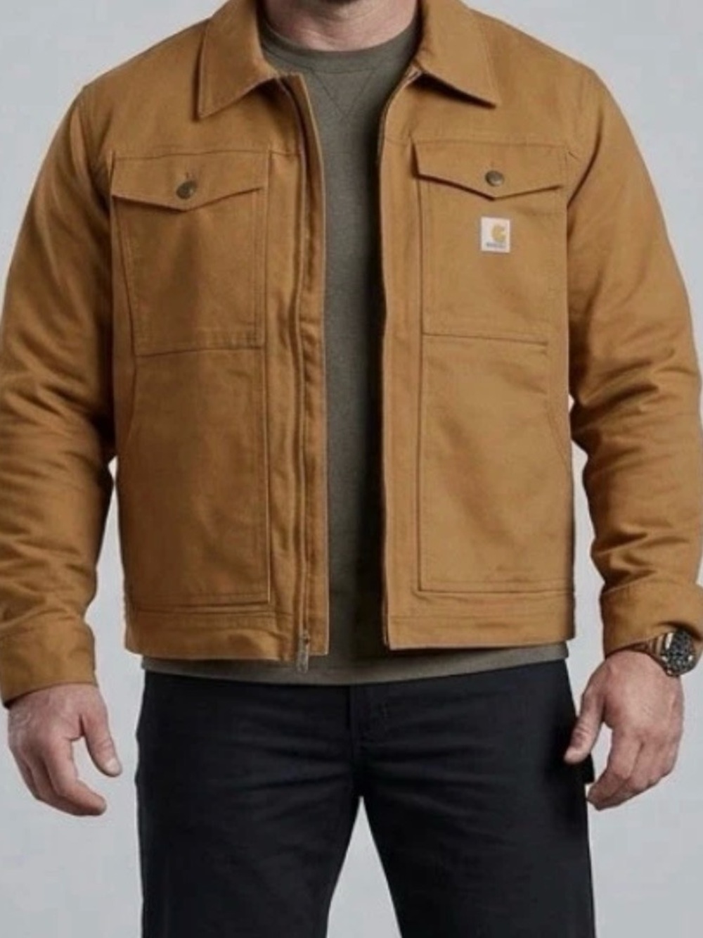 Carhartt Rugged Flex Relaxed Fit Duck Berwick Jacket in Carhartt Brown